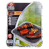 2x Aluminium Komplett Einweggrill mit Grillkohle und Anzünder Alu Picknick BBQ Camping Einweg Grill Einmalgrill Picknickgrill - 3