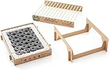 5x BURI Grill Öko Einweggrill rauchfrei 31×24 cm Bambus Kohle und Grillrost - 4